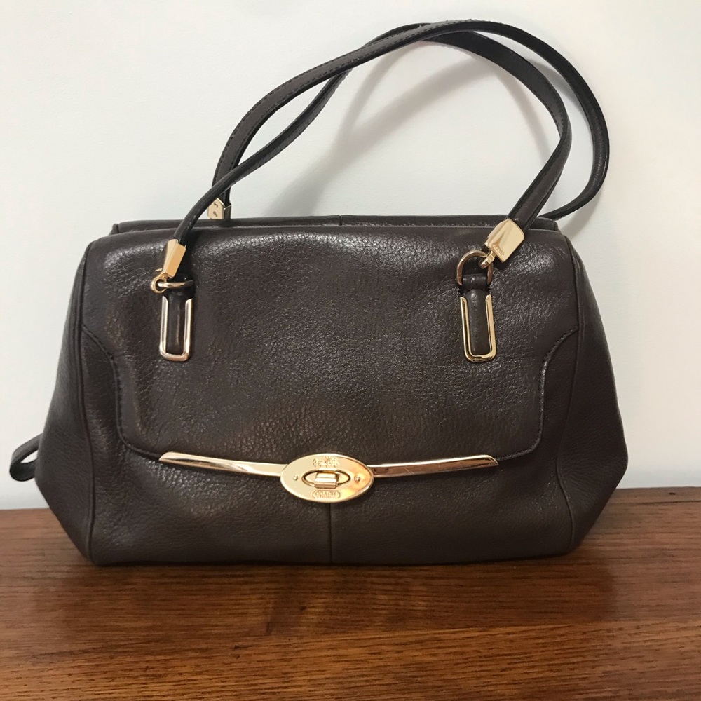 COACH Chocolate brown leather satchel purse